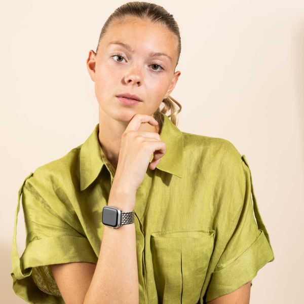 Selencia Drachenarmband aus Stahl für das  Apple Watch Series 1 t/m 11 / SE / Ultra (44/45/46/49 mm) - Silber