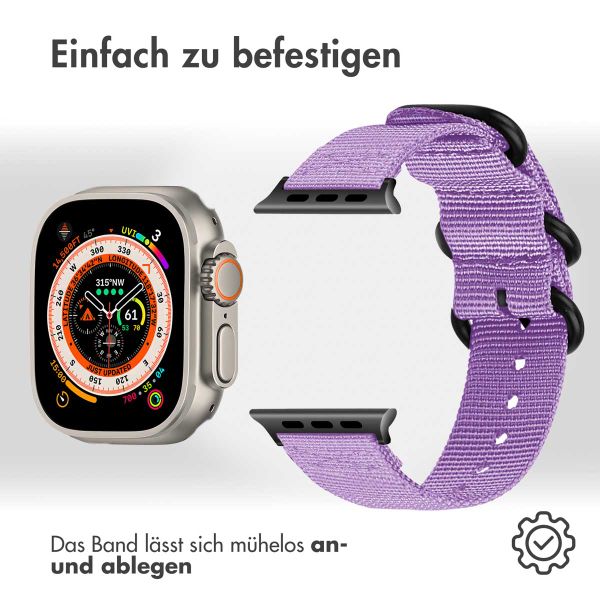 imoshion Nylonarmband für das Apple Watch Series 1-10 / SE / Ultra (2) - 42/44/45/46/49 mm - Violett