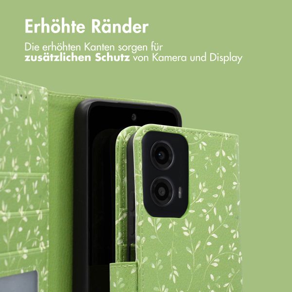 imoshion Design Klapphülle für das Motorola Moto G34 - Green Flowers