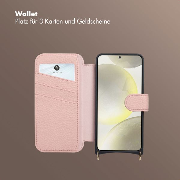 Selencia Riva Bookcase mit MagSafe und Handgelenkband Samsung Galaxy S24 / S25 - Old Pink