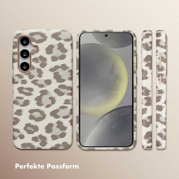 Selencia Sabi Backcover Leopardenmuster mit MagSafe Samsung Galaxy S24 - Soft Ivory