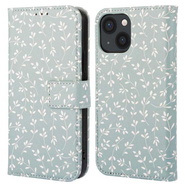 imoshion Design Klapphülle iPhone 13 - Smoke Green Flowers