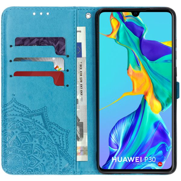 Mandala Klapphülle Türkis für das Huawei P30