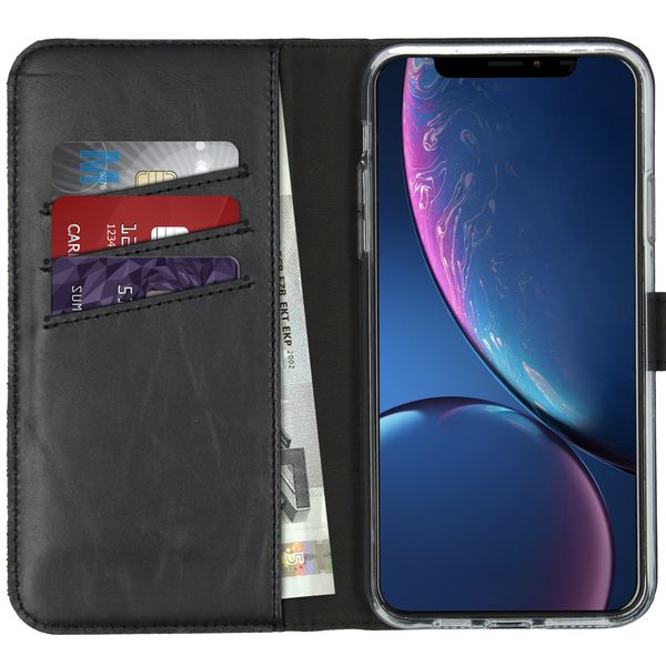 Selencia Echtleder Klapphülle iPhone 11 Pro Max - Schwarz