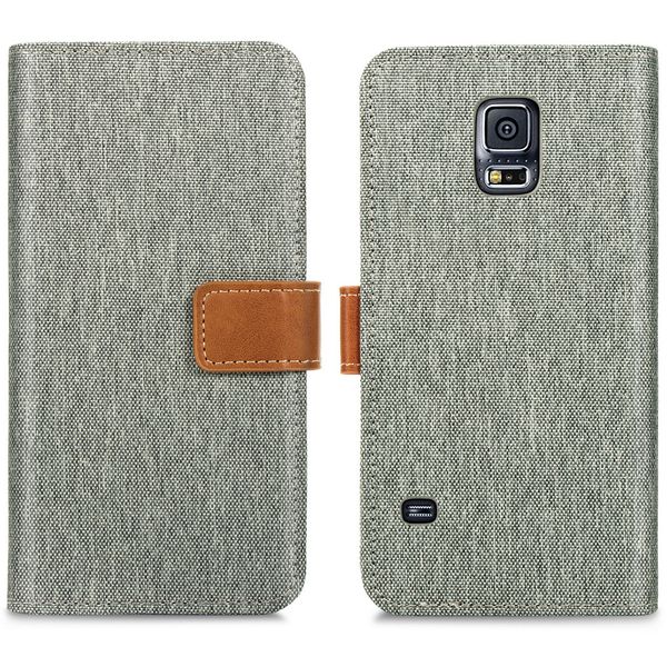 imoshion Luxuriöse Canvas-Klapphülle Samsung Galaxy S5 (Plus) / Neo