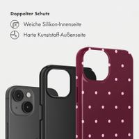 Selencia Vivid Back Cover Apple iPhone 14 - Happy Dots Burgundy