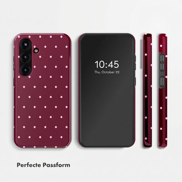 Selencia Vivid Rückabdeckung mit MagSafe Samsung Galaxy S25 - Happy Dots Burgundy
