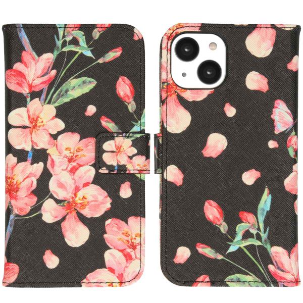 imoshion Design TPU Klapphülle für das iPhone 14 - Blossom Watercolor Black