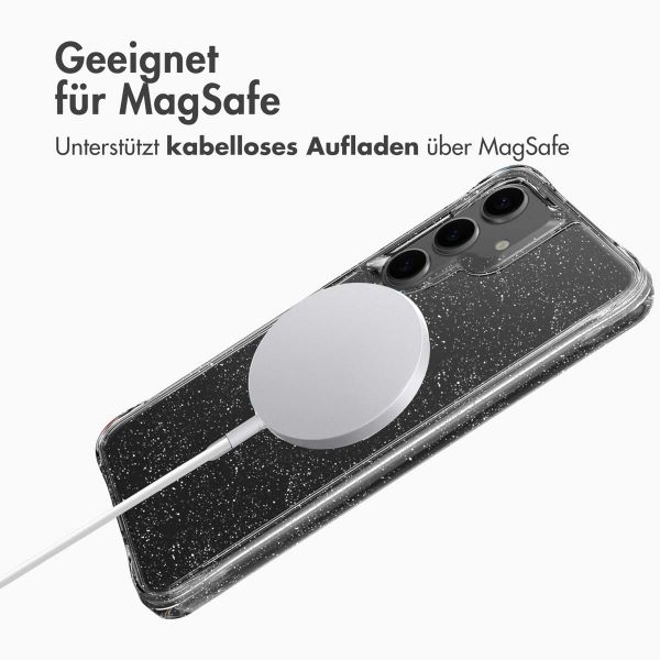 imoshion Klare Glitter Backcover mit MagSafe Samsung Galaxy S25 Plus - Silber