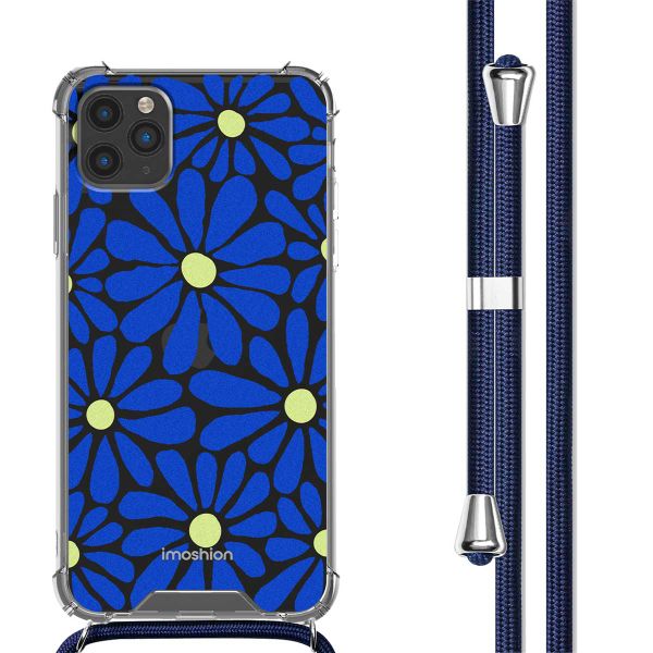 imoshion Design Hülle mit Band Apple iPhone 11 Pro Max - Cobalt Blue Flowers Connect