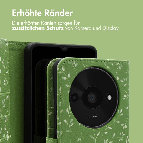 imoshion Design Klapphülle Xiaomi Redmi A3 - Green Flowers