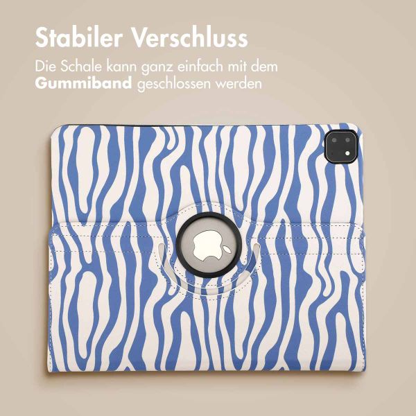 imoshion 360° drehbare Design Klapphülle Apple iPad Air 13 Zoll (2025) M3 / (2024) M2 - White Blue Stripes