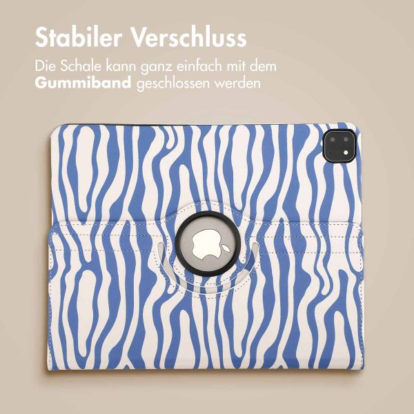 imoshion 360° drehbare Design Klapphülle iPad Air 13 Zoll (2025) M3 / (2024) M2 - White Blue Stripes