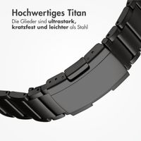 Accezz Mattes Titanstahlarmband -   Garmin 22 mm Anschluss - Schwarz