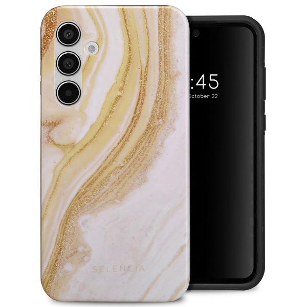 Selencia Vivid Tough Back Cover für das Samsung Galaxy A55 - Chic Marble Gold