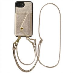 Selencia Sera HandyHülle mit Kordel und Umschlag-Kartenhalter Apple iPhone 17e / 16e - Champagne