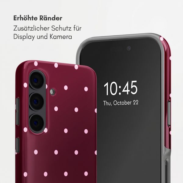 Selencia Vivid Rückabdeckung mit MagSafe Samsung Galaxy S24 - Happy Dots Burgundy