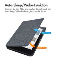 imoshion Canvas Sleepcover Klapphülle für das Kobo Clara Colour / Kobo Clara BW - Glitter Schwarz