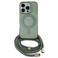 Guess MagSafe IML Back Cover mit crossbody cord Apple iPhone 16 Pro - Grün