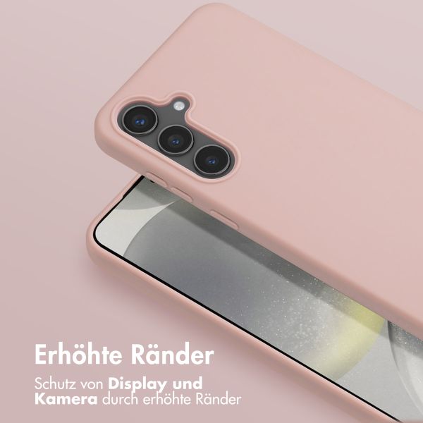 Selencia SilikonHülle mit abnehmbarem Band Samsung Galaxy S24 FE - Sand Pink