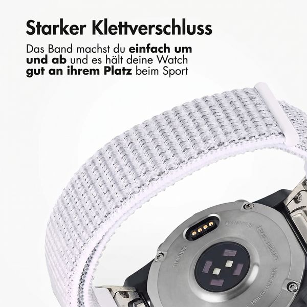 imoshion QuickFit® Nylon Armband -   Garmin 22 mm Anschluss - Größe L/XL - Weiß
