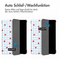 imoshion Design Trifold Klaphülle Samsung Galaxy Tab S9 11.0 Zoll / S10 Lite / S10 FE / S9 FE 10.9 Zoll - Cherry Check