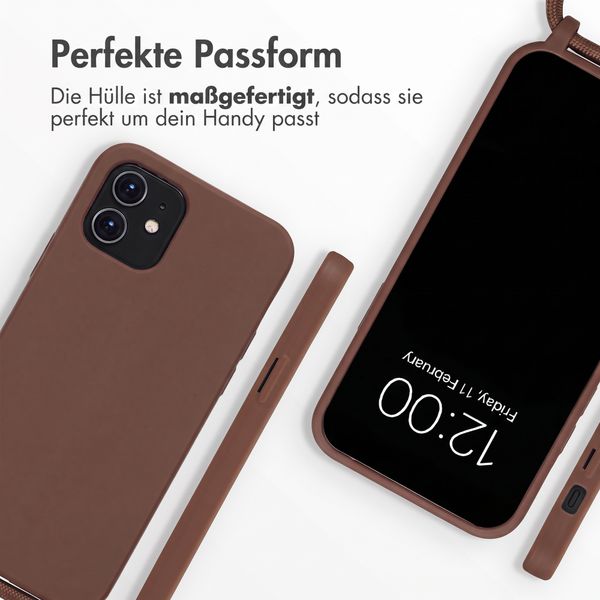 imoshion SilikonHülle mit Band Apple iPhone 12 (Pro) - Braun