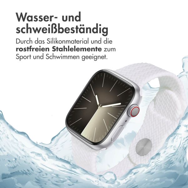 imoshion Geflochtenes Silikonarmband für das  Apple Watch Series 1 t/m 9 / SE (38/40/41 mm) | Series 10 / 11 (42 mm) - Weiß