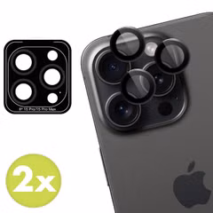 imoshion 2er-Pack Objektivschutz für Kamera für das Apple iPhone 15 Pro / 15 Pro Max - Black Titanium