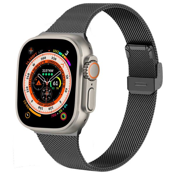 imoshion Mailändische Faltarmband für das Apple Watch Series 1-10 / SE / Ultra (2) - 42/44/45/46/49 mm - Schwarz