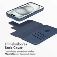 Accezz 2-in-1 Klapphülle aus Leder mit MagSafe für das iPhone 15 - Nightfall Blue