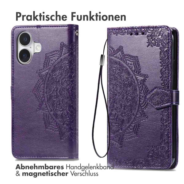 imoshion Mandala Klapphülle für das iPhone 16 - Violett