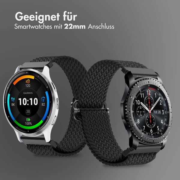 imoshion Gewebtes Nylonarmband - Universeller 22-mm-Anschluss - Schwarz