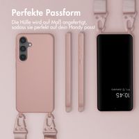 Selencia Silikonhülle mit abnehmbarem Band für das Samsung Galaxy S24 FE - Sand Pink