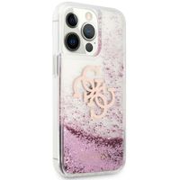 Guess 4G Logo Liquid Glitter Back Cover für das iPhone 13 Pro Max - Pink