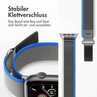 imoshion Nylon Trail Armband für das  Apple Watch Series 1 t/m 9 / SE (38/40/41 mm) | Series 10 / 11 (42 mm) - Blue / Grey
