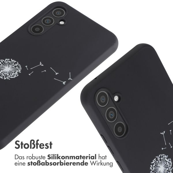 imoshion Silikonhülle design mit Band für das Samsung Galaxy A34 (5G) - Dandelion Black