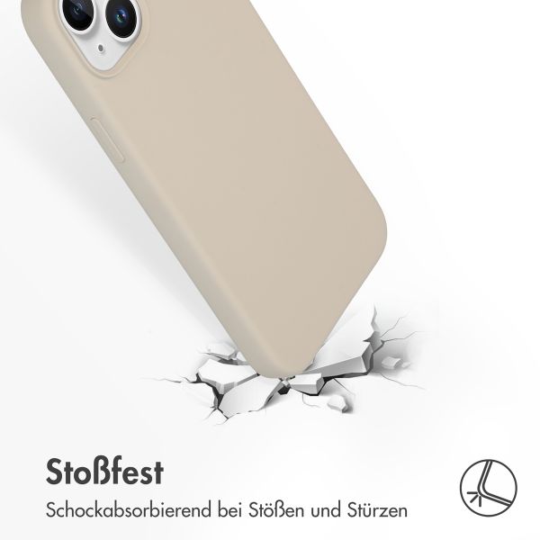 Accezz Liquid Silikoncase für das iPhone 15 Plus - Stone