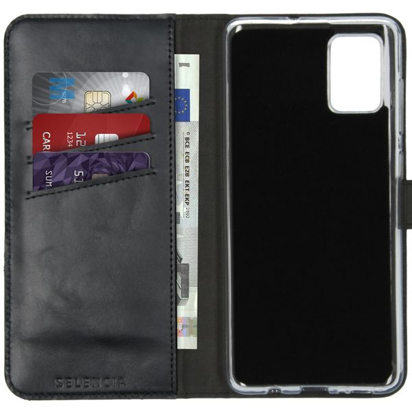 Selencia Echtleder Klapphülle Samsung Galaxy A71 - Schwarz