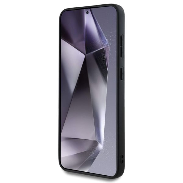 Guess 4G Metal Logo Back Cover mit Glitter Samsung Galaxy S25 - Schwarz