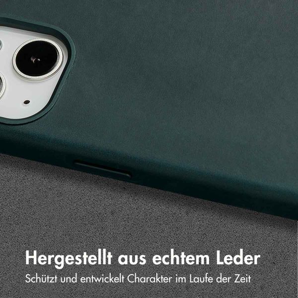 Accezz Vintage Leather Magsafe Backcover Apple iPhone 13 - Smokey Green