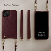 Selencia Nova HandyHülle mit Kordel und Kartenhalter Apple iPhone 14 / 13 - Bold Burgundy