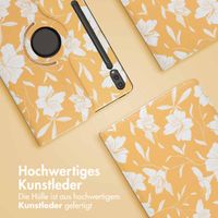 imoshion 360° drehbare Design Klapphülle für das Samsung Galaxy Tab S10 Ultra / Tab S9 Ultra - Yellow Flowers