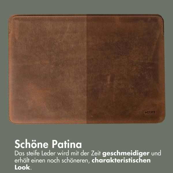 Accezz Leather Laptop Hülle Apple MacBook 15 Zoll - Laptop Sleeve - Cognac