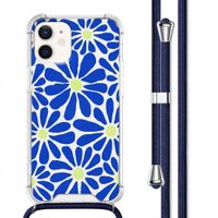 imoshion Design Hülle mit Band Apple iPhone 12 Mini - Cobalt Blue Flowers Connect