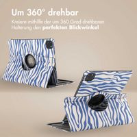 imoshion 360° drehbare Design Klapphülle für das iPad Pro 11 (2024) M4 - White Blue Stripes