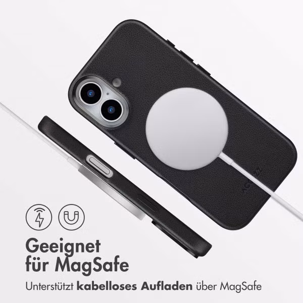 Accezz MagSafe Leather Backcover Apple iPhone 17 - Onyx Black