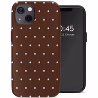 Selencia Vivid Back Cover Apple iPhone 13 / 13 Pro - Happy Dots Chocolate