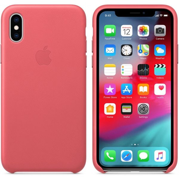 Apple Leder-Case Peony Pink für das Apple iPhone Xs