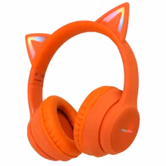 imoshion Kabellose Kinderkopfhörer LED Light Cat Ear - Mit AUX-Kabel - Orange